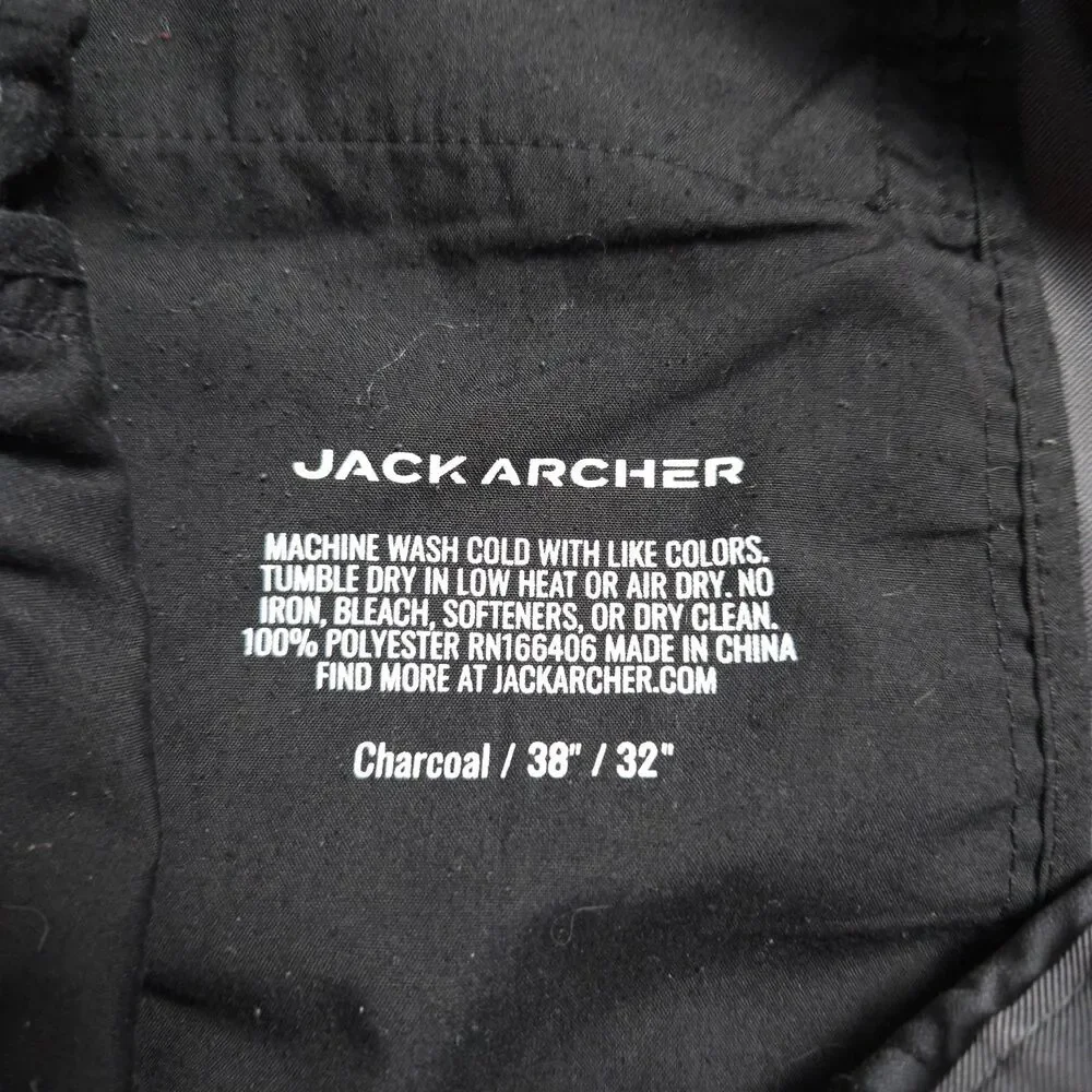 Jack Archer Performance Chino Pants Mens 38x32(30) Charcoal Pockets Casual